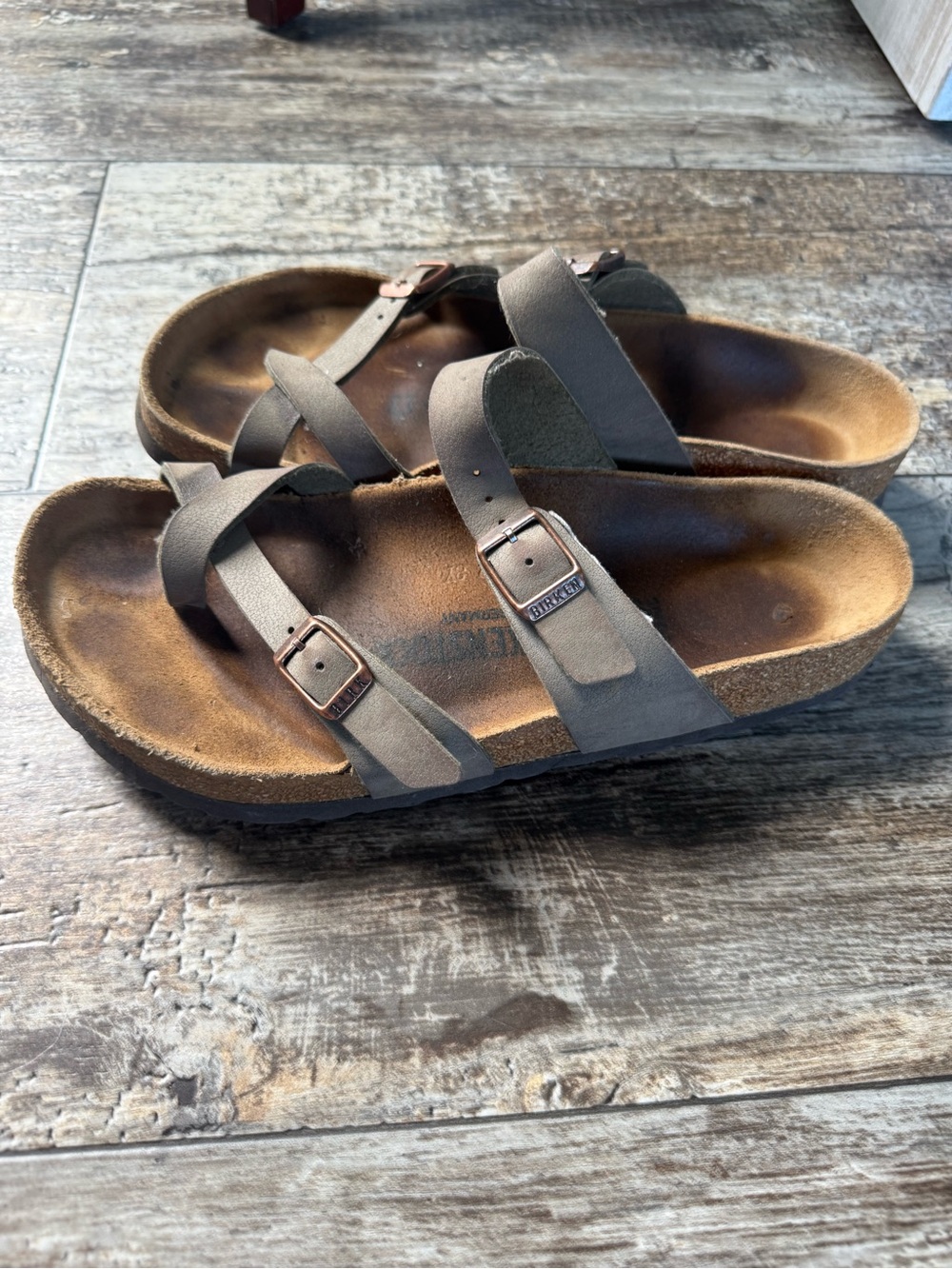 Birkenstock Mayari sandals in a taupe or stone colorway - 38